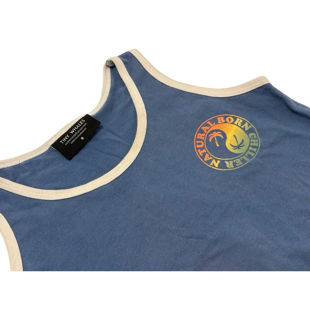 Tiny Whales Ying Yang Palm Tree Retro Designer Tank Top Shirt Kids 8